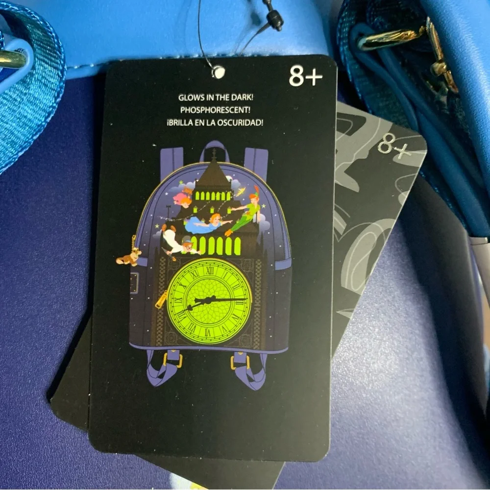 NWT Loungefly X Disney Peter Pan Glow in the Dark Mini Backpack